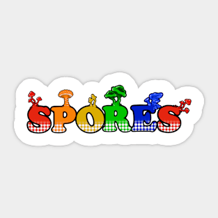 Spores, rainbow mushrooms Sticker